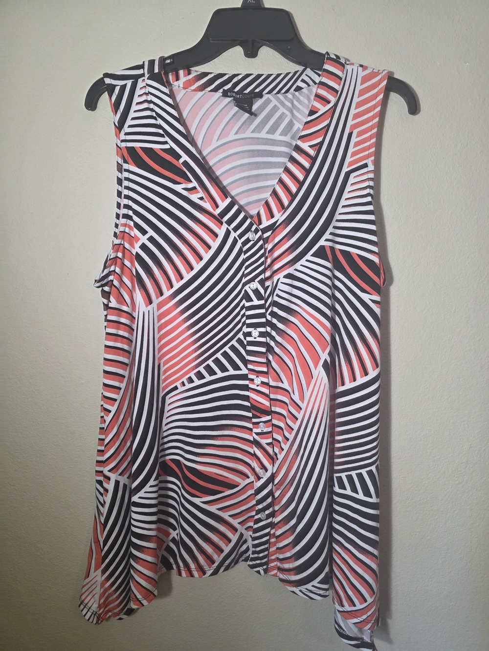 Robert Louis Womens Sleeveless Button-up Tunic Top